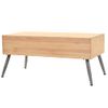 Mesa De Centro De Madera Maciza De Abeto 115x55x50 Cm