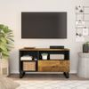 Mueble De Tv Madera Mango Y Madera Contrachapada 80x33x46 Cm