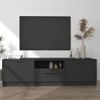 Mueble Para Tv Madera Contrachapada Negro 140x35x40 Cm