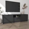 Mueble Para Tv Madera Contrachapada Negro 140x35x40 Cm