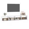 Mueble De Tv Con Luces Led Blanco Brillante 240x35x40 Cm