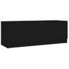 Mueble De Tv Madera Contrachapada Negro 102x35x36,5 Cm