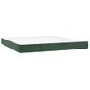 Cama Box Spring Colchón Y Led Terciopelo Verde Oscuro 180x200cm