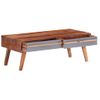 Mesa De Centro Madera Maciza De Sheesham Gris 110x50x40 Cm