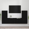 Set De Muebles Para Tv 4 Piezas Madera Contrachapada Negro