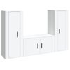 Set De Muebles De Tv 3 Piezas Madera Contrachapada Blanco