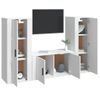 Set De Muebles De Tv 3 Piezas Madera Contrachapada Blanco