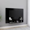 Mueble De Tv De Pared Madera Contrachapada Negro 120x23,5x90 Cm