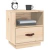 Mesita De Noche Madera Maciza De Pino 40x34x45 Cm