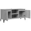 Mueble De Tv Con Patas De Metal Gris Sonoma 103,5x35x50 Cm