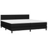 Cama Box Spring Con Colchón Led Tela Negro 200x200 Cm