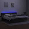 Cama Box Spring Con Colchón Led Tela Negro 200x200 Cm