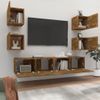 Set De Muebles De Tv 6 Piezas Madera Contrachapada Roble Ahumado