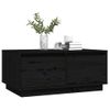 Mesa De Centro De Madera Maciza De Pino Negro 80x50x35 Cm