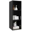 Mueble Tv Pared Madera Contrachapada Negro Brillo 37x37x107cm