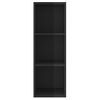 Mueble Tv Pared Madera Contrachapada Negro Brillo 37x37x107cm