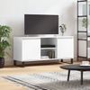 Mueble De Tv Madera De Ingeniería Blanco Brillo 104x35x50 Cm