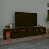 Mueble De Tv Con Luces Led Negro 230x36,5x40 Cm