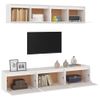 Muebles Para Tv 5 Piezas Madera Maciza De Pino Blanco