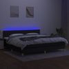 Cama Box Spring Con Colchón Led Tela Negro 200x200 Cm