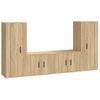 Set De Muebles Para Tv 4 Piezas Madera Contrachapada Roble Sonoma