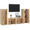 Set De Muebles Para Tv 4 Piezas Madera Contrachapada Roble Sonoma