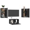 Juego De Mueble Para Tv De 3 Piezas Aglomerado Negro