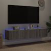 Muebles Tv De Pared Con Luces Led 2 Unidades Gris Sonoma 80x35x31 Cm