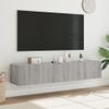 Muebles Tv De Pared Con Luces Led 2 Unidades Gris Sonoma 80x35x31 Cm