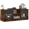 Mueble De Tv Con Puertas De Vidrio Roble Ahumado 102x37x42 Cm