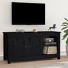 Mueble De Tv De Madera Maciza De Pino Negro 103x36,5x52 Cm