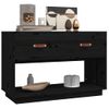 Mueble De Tv Madera Maciza De Pino Negro 90x40x60 Cm