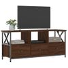 Mueble Tv Hierro Madera Contrachapada Roble Marrón 102x33x45 Cm