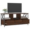 Mueble Tv Hierro Madera Contrachapada Roble Marrón 102x33x45 Cm