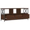 Mueble Tv Hierro Madera Contrachapada Roble Marrón 102x33x45 Cm