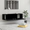 Mueble Pared Tv Madera Contrachapada Negro 120x30x30 Cm