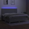 Cama Box Spring Con Colchón Tela Y Led Gris Claro 200x200 Cm