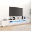 Mueble Para Tv Con Luces Led Blanco Brillante 260x35x40 Cm