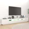 Mueble Para Tv Con Luces Led Blanco Brillante 260x35x40 Cm