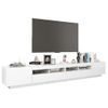 Mueble Para Tv Con Luces Led Blanco Brillante 260x35x40 Cm