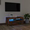 Mueble De Tv Con Luces Led Roble Ahumado 90x35x40 Cm