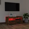 Mueble De Tv Con Luces Led Roble Ahumado 90x35x40 Cm