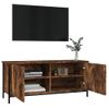 Mueble Tv Con Puertas Contrachapada Roble Ahumado 102x35x45 Cm