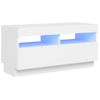 Mueble Para Tv Con Luces Led Blanco 80x35x40 Cm