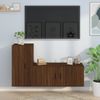 Set De Muebles Para Tv 2 Piezas Madera Contrachapada Roble Marrón