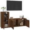 Set De Muebles Para Tv 2 Piezas Madera Contrachapada Roble Marrón