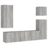 Muebles De Tv De Pared 5 Piezas Madera De Ingeniería Gris Sonoma