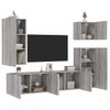 Muebles De Tv De Pared 5 Piezas Madera De Ingeniería Gris Sonoma