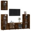 Set De Muebles De Tv 5 Piezas Madera Contrachapada Roble Ahumado