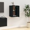 Mueble Para Tv De Pared Negro 40x34,5x60 Cm